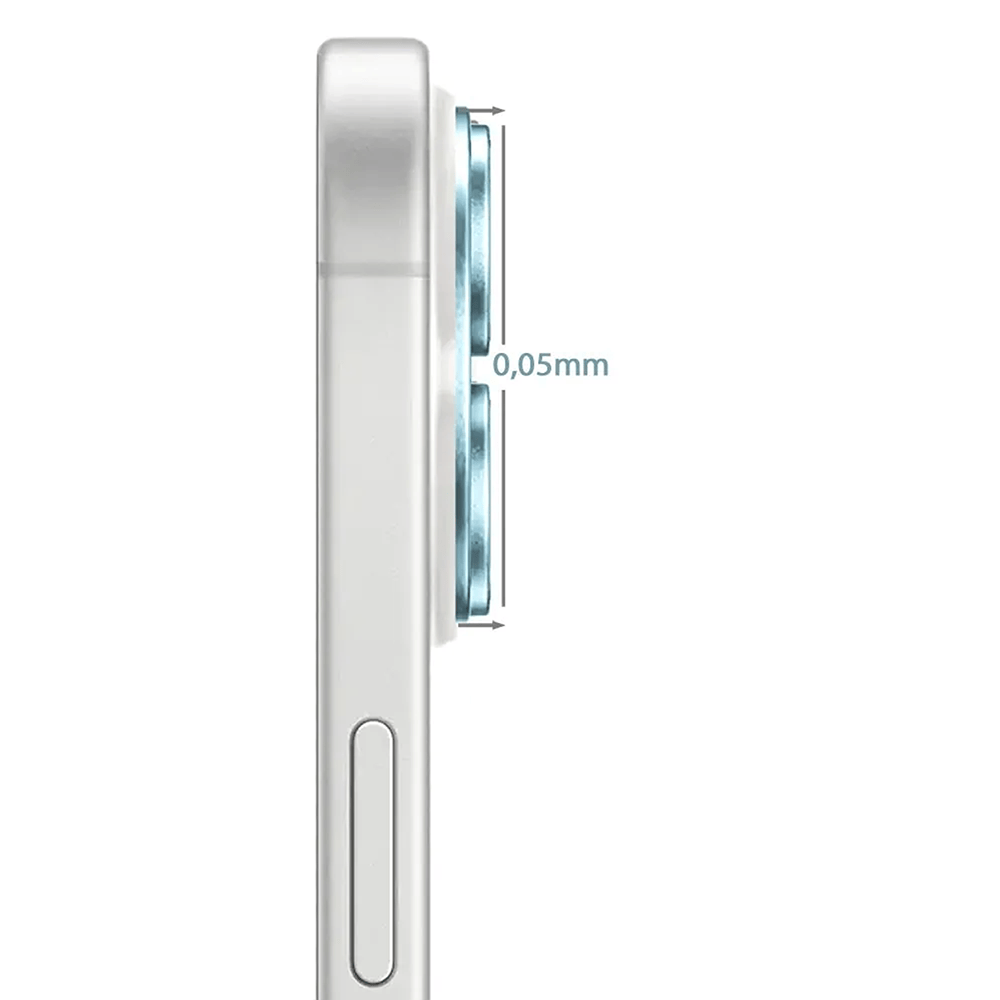 Metalowa osłona na cały aparat z wbudowanymi szkłami do iPhone 16 Plus, niebieska - obrazek 4