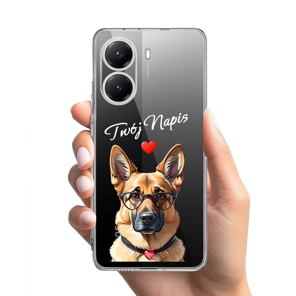 Etui do Xiaomi POCO X7 Pro przeźroczyste, silikonowe Flexi, Puppy Love, pies rasy Owczarek Niemiecki - obrazek 2