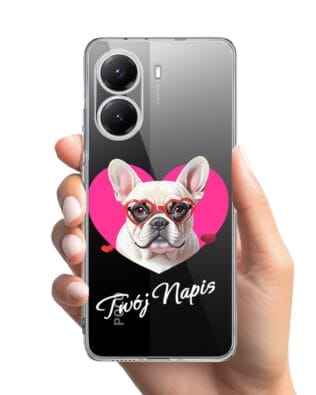 Etui do Xiaomi POCO X7 Pro przeźroczyste, silikonowe Flexi, Puppy Love, pies rasy Buldog Francuski