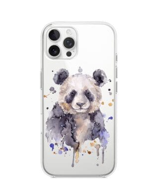 Etui do iPhone 12 Pro Max przeźroczyste, silikonowe Flexi, Akwarelowe Zoo, Panda