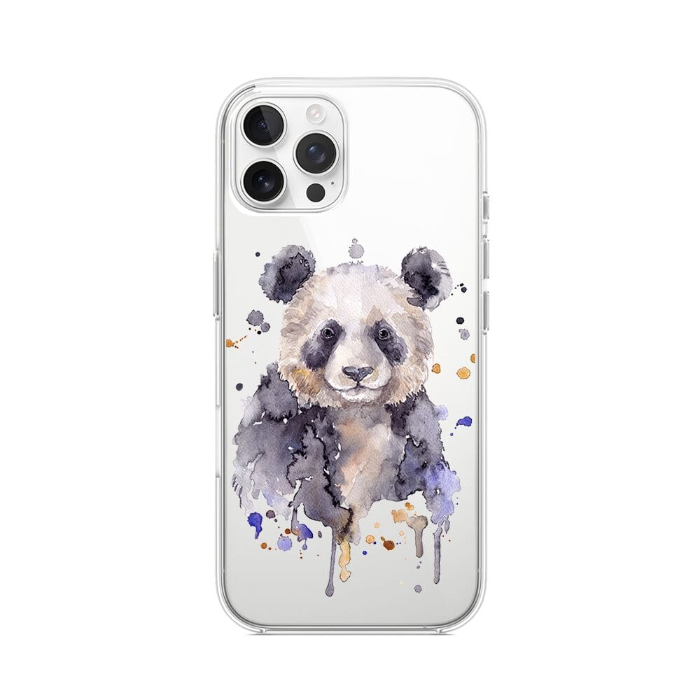 Etui do iPhone 12 Pro Max przeźroczyste, silikonowe Flexi, Akwarelowe Zoo, Panda