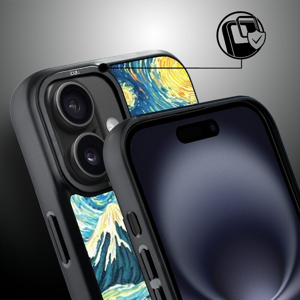 Etui do iPhone 16 Plus IBIZU DropGuard Matt z MagSafe, Van Gogh, gwieździsta noc - obrazek 3