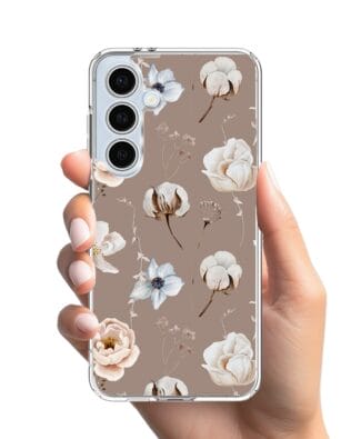 Etui do Samsung Galaxy S24 FE przeźroczyste, silikonowe Flexi, akwarelowe kwiatki