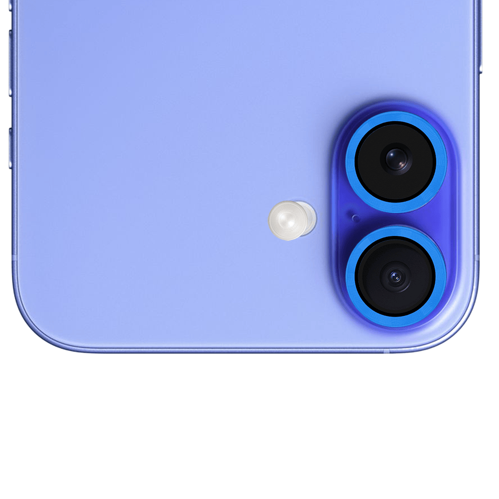 Metalowa osłona obiektywu aparatu ze szkła hartowanego 9H do iPhone 16 Plus, 1 zestaw, granatowa - obrazek 3