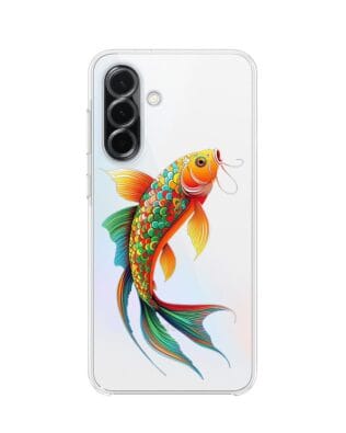 Etui do Samsung Galaxy A36 5G przeźroczyste, silikonowe Flexi, Dzika Mandala, Złota ryba