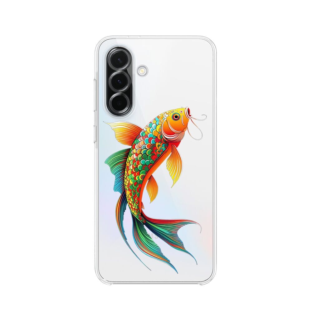 Etui do Samsung Galaxy A36 5G przeźroczyste, silikonowe Flexi, Dzika Mandala, Złota ryba