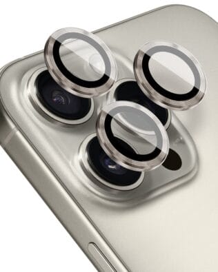 Metalowa osłona obiektywu aparatu ze szkła hartowanego 9H do iPhone 16 Pro, 1 zestaw, tytanowa