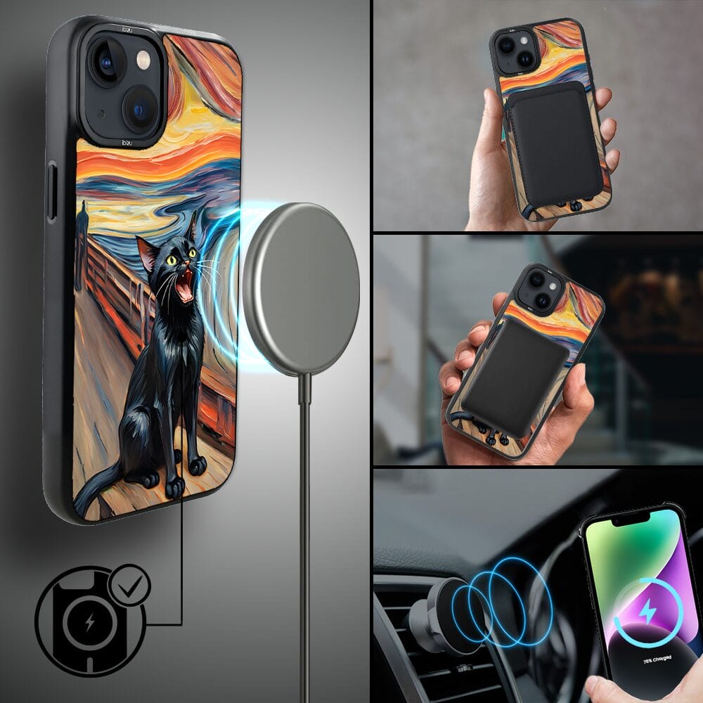 Etui do iPhone 14 IBIZU DropGuard Matt z MagSafe, Edvard Munch, krzyk kota - obrazek 8