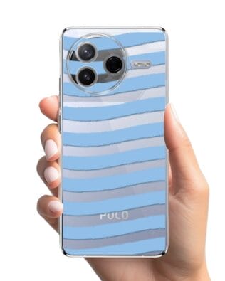 Etui do Xiaomi POCO F7 Pro przeźroczyste, silikonowe Flexi, fale morskie