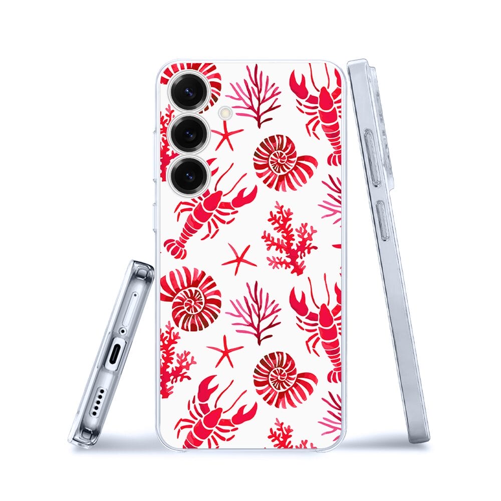 Etui do Samsung Galaxy S25 przeźroczyste, silikonowe Flexi, krab, muszle - obrazek 3