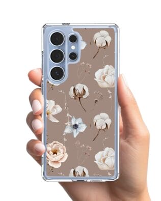 Etui do Samsung Galaxy S25 Ultra z MagSafe przeźroczyste, silikonowe Flexi, akwarelowe kwiatki