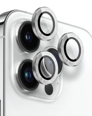 Metalowa osłona obiektywu aparatu ze szkła hartowanego 9H do iPhone 13 Pro, 1 zestaw, srebrna