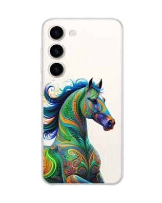 Etui do Samsung Galaxy S23 Plus przeźroczyste, silikonowe Flexi, Dzika Mandala, Koń