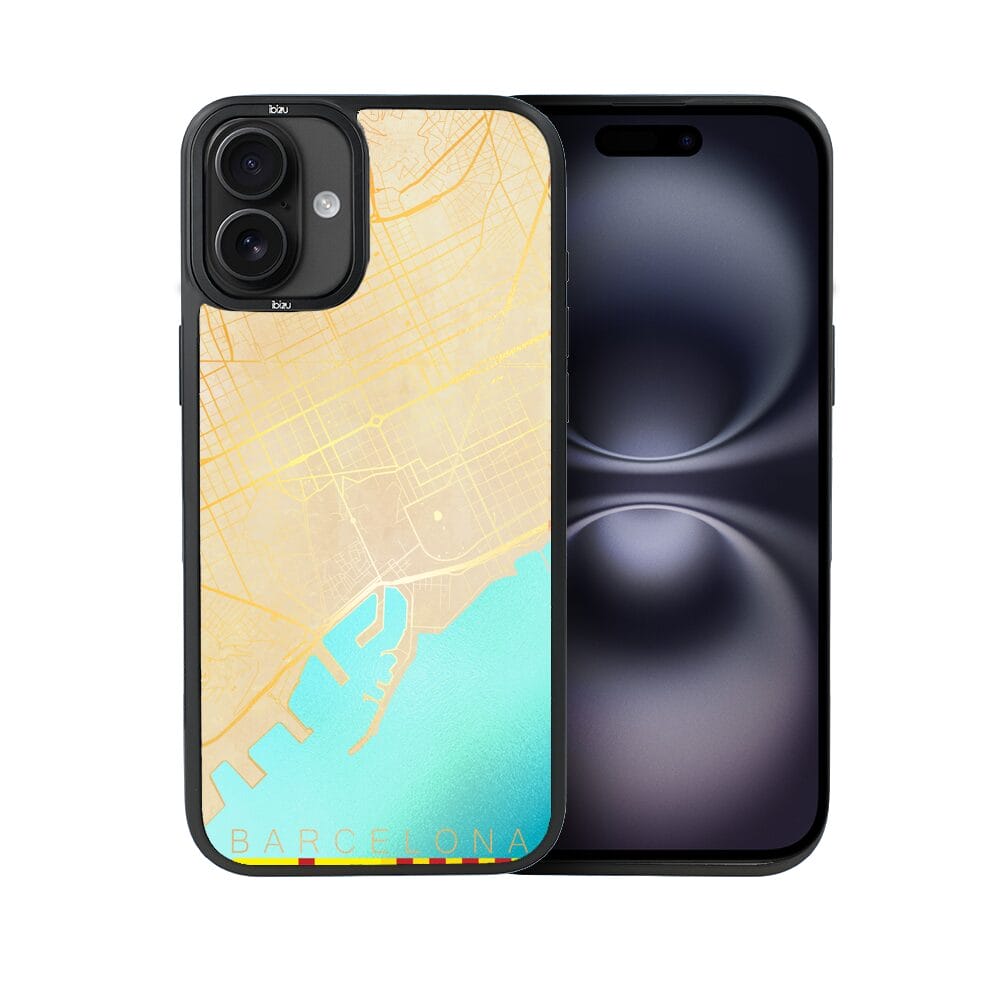 Etui do iPhone 16 IBIZU DropGuard Matt z MagSafe, Mapy Świata, Barcelona - obrazek 2