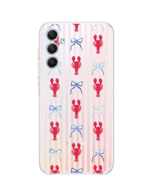 Etui do Samsung Galaxy A34 5G przeźroczyste, silikonowe Flexi, krab i kokardki