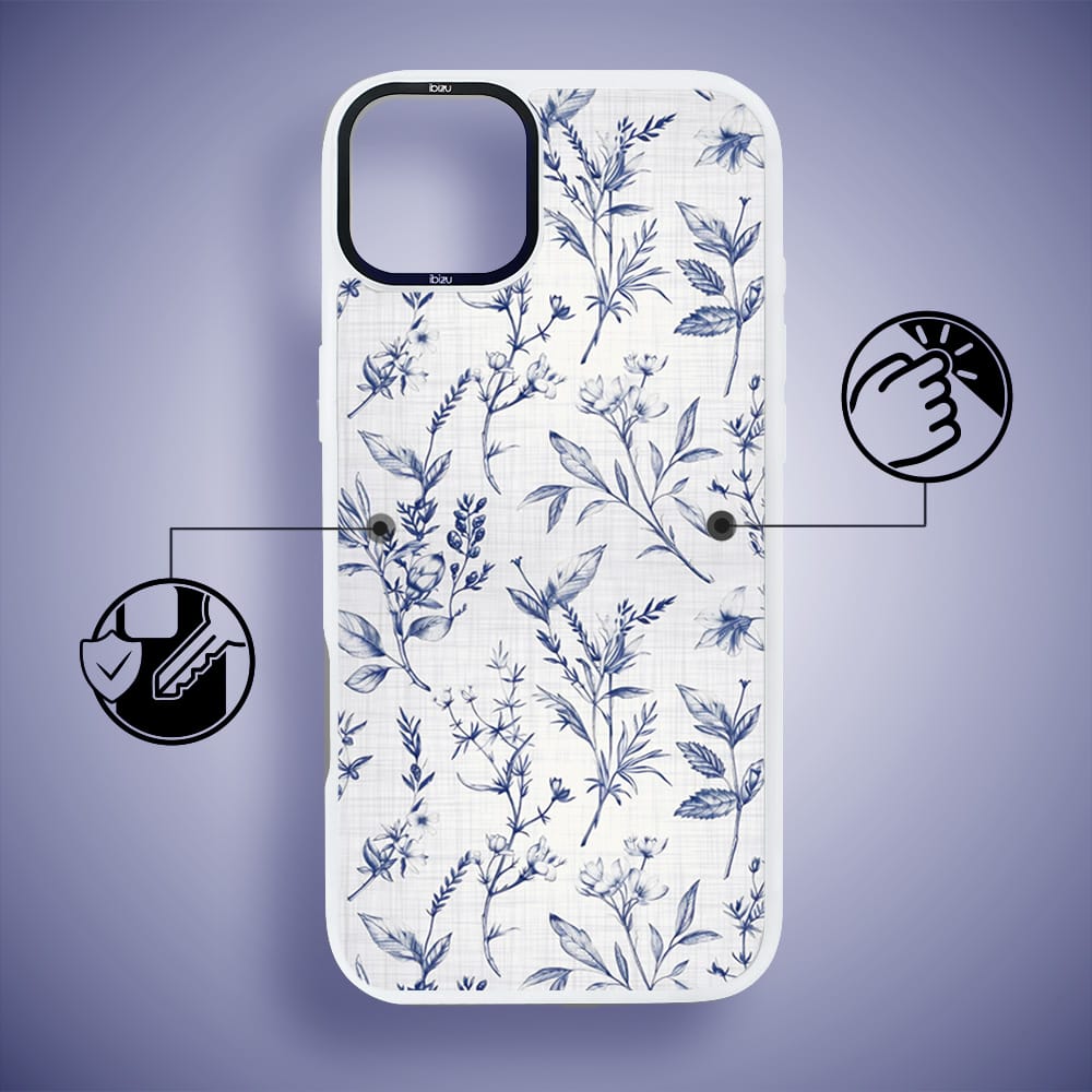 Etui do iPhone 14 Plus IBIZU DropGuard Matt z MagSafe, Pastel Bloom, Lazurowe szepty BIAŁE - obrazek 7