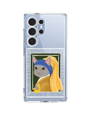 Etui do Samsung Galaxy S25 Ultra przeźroczyste, silikonowe Flexi, kotek z kurczakiem