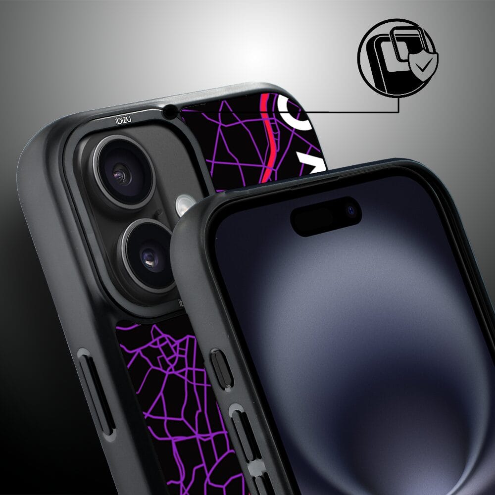 Etui do iPhone 16 IBIZU DropGuard Matt z MagSafe, Mapy Świata, Tokyo - obrazek 3