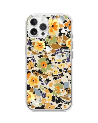 Etui do iPhone 12 Pro z MagSafe przeźroczyste, silikonowe Flexi, malowane kwiatki