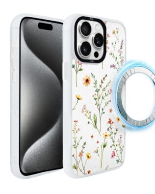 Etui do iPhone 15 Pro Max IBIZU DropGuard Matt z MagSafe, Pastel Bloom, Letni bukiet