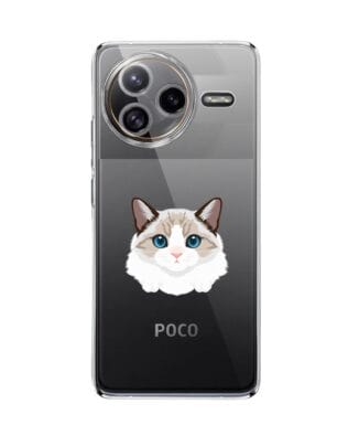 Etui do Xiaomi POCO F7 Ultra przeźroczyste, silikonowe Flexi, kot birmański