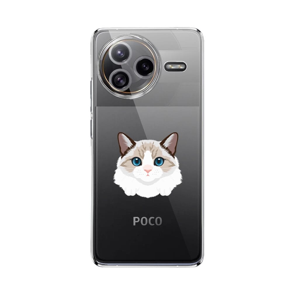 Etui do Xiaomi POCO F7 Ultra przeźroczyste, silikonowe Flexi, kot birmański