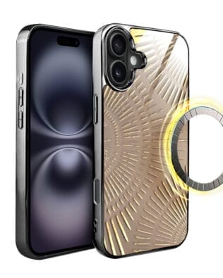 Etui do iPhone 16 Plus IBIZU Elite Glass z MagSafe Mistyczne wzory, Boski promień beżowe, czarne