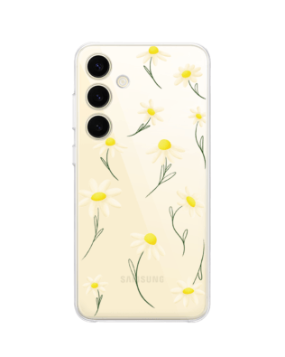 Etui do Samsung Galaxy S24 Plus przeźroczyste, silikonowe Flexi, stokrotki