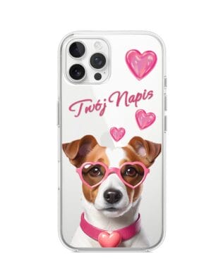 Etui do iPhone 12 Pro przeźroczyste, silikonowe Flexi, Puppy Love, pies rasy Jack Russell Terrier