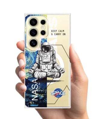 Etui do Samsung Galaxy S24 Ultra z MagSafe przeźroczyste, silikonowe Flexi, Keep Calm in Cosmos