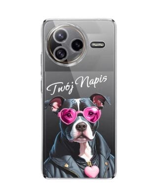 Etui do Xiaomi POCO F7 Ultra przeźroczyste, silikonowe Flexi, Puppy Love, pies rasy Amstaff