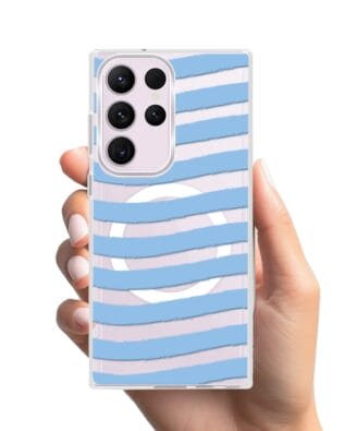 Etui do Samsung Galaxy S23 Ultra z MagSafe przeźroczyste, silikonowe Flexi, fale morskie