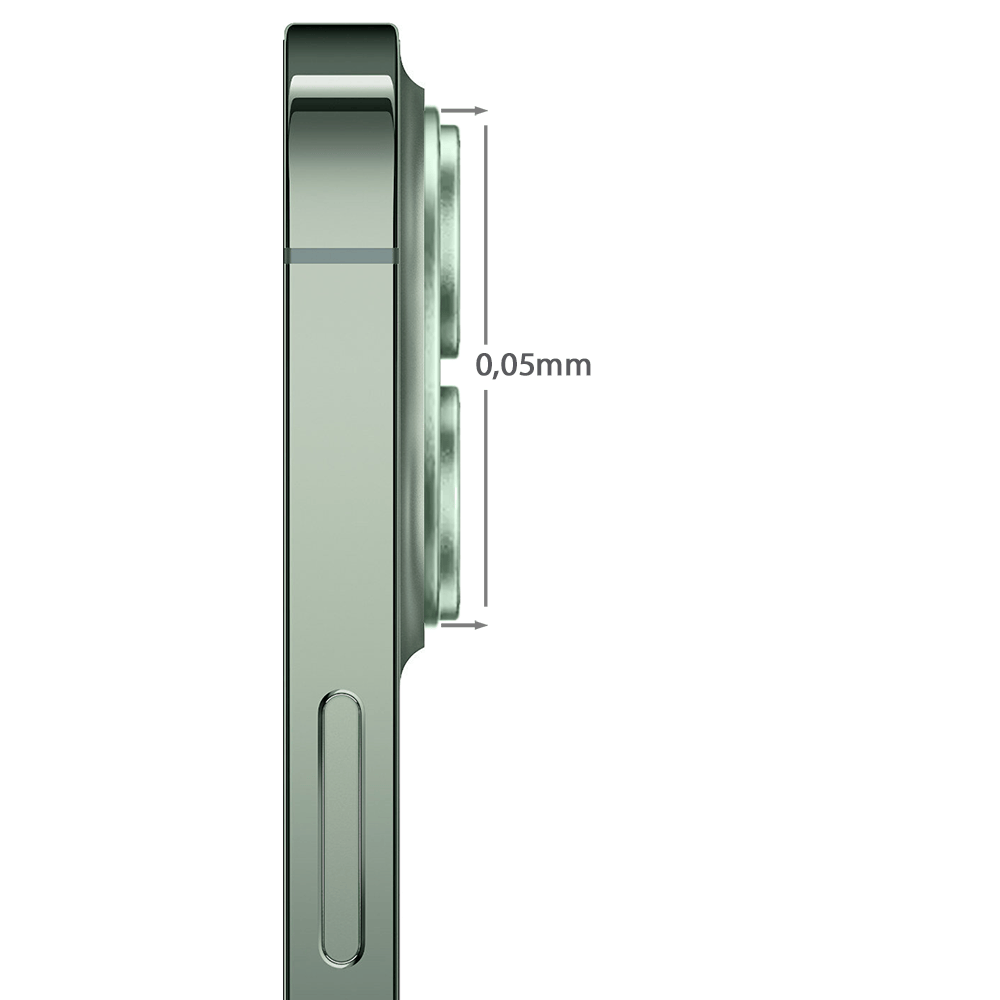 Metalowa osłona na cały aparat z wbudowanymi szkłami do iPhone 13 Pro, zielona - obrazek 3