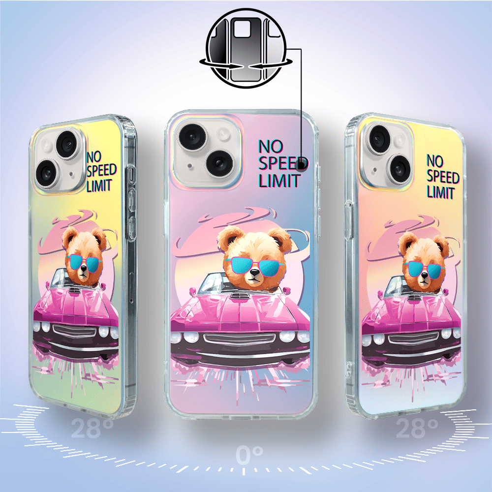 Etui do iPhone 14 IBIZU California Sunset, zmieniające kolor, Pink Car, różowy samochód - obrazek 6