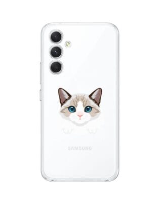 Etui do Samsung Galaxy A54 5G przeźroczyste, silikonowe Flexi, kot birmański