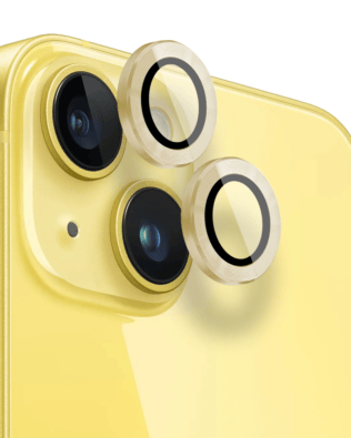 Metalowa osłona obiektywu aparatu ze szkła hartowanego 9H do iPhone 14 Plus, 1 zestaw, złota