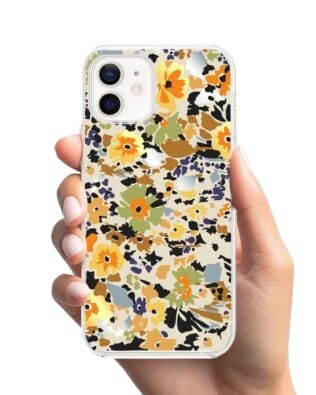 Etui do iPhone 12 przeźroczyste, silikonowe Flexi, malowane kwiatki