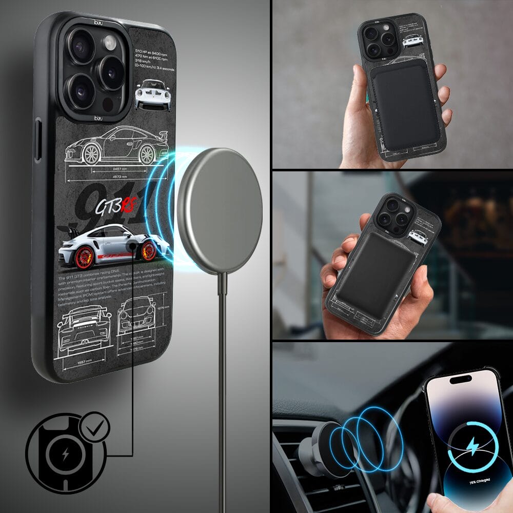 Etui do iPhone 14 Pro IBIZU DropGuard Matt z MagSafe, TechDrive, 911 GT3 RS - obrazek 8