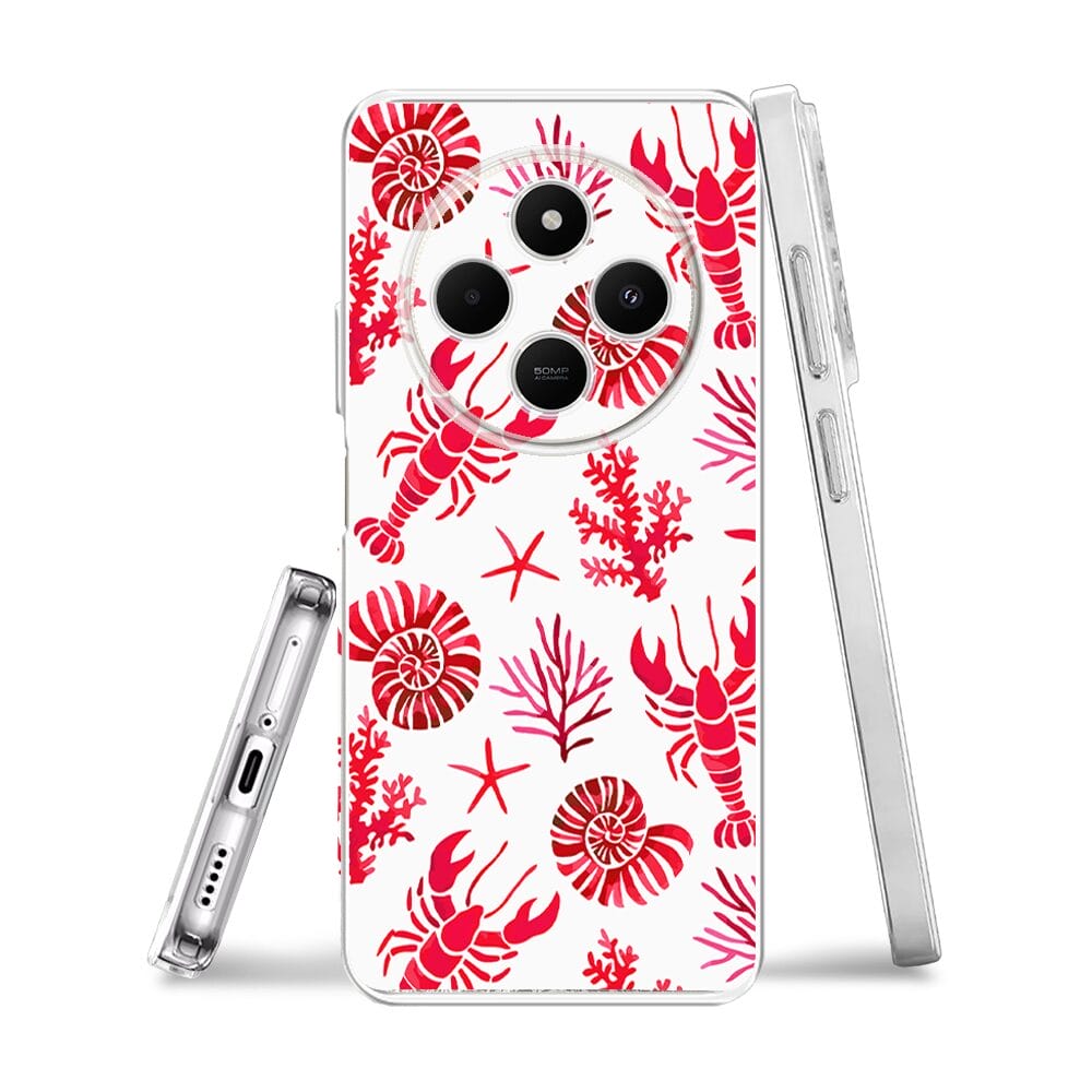 Etui do Xiaomi POCO C75 przeźroczyste, silikonowe Flexi, krab, muszle - obrazek 3