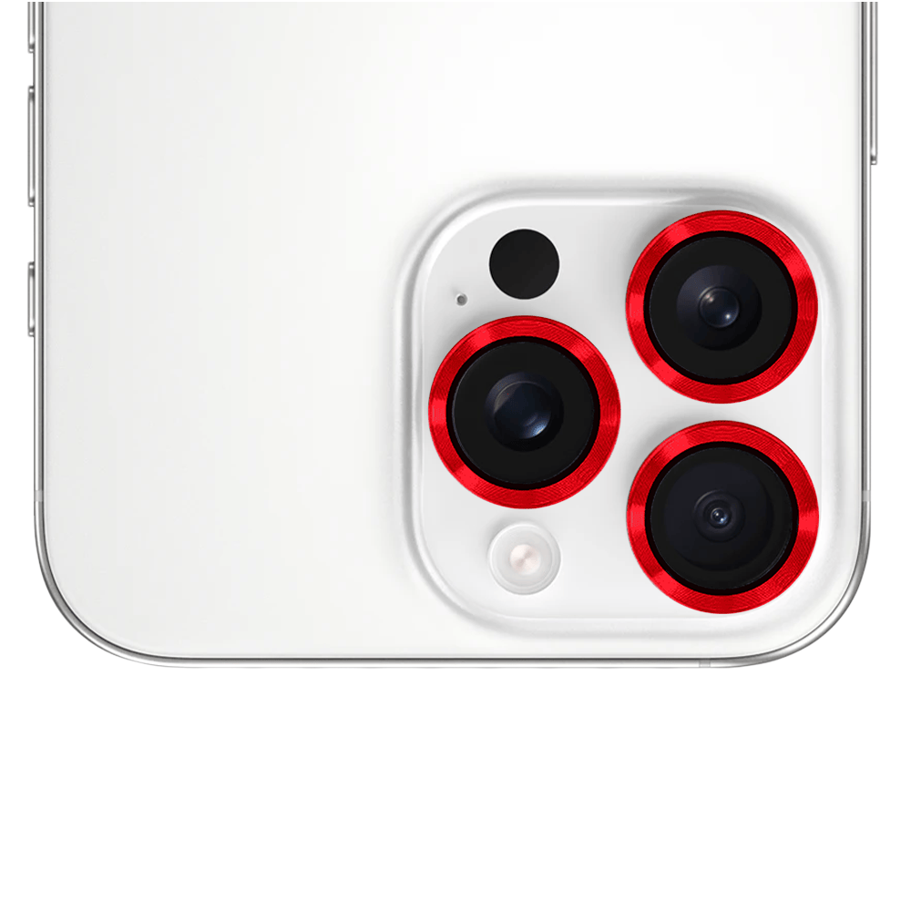 Metalowa osłona obiektywu aparatu ze szkła hartowanego 9H do iPhone 16 Pro, 1 zestaw, czerwona - obrazek 5