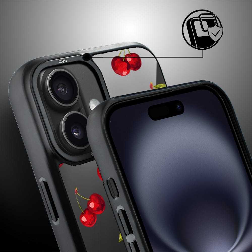 Etui do iPhone 16 IBIZU DropGuard Matt z MagSafe, Midnight, Wiśniowa noc - obrazek 3