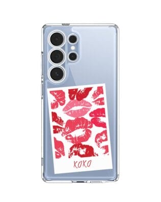 Etui do Samsung Galaxy S25 Ultra przeźroczyste, silikonowe Flexi, pocałunki, polaroid