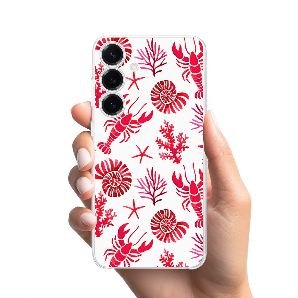 Etui do Samsung Galaxy S25 przeźroczyste, silikonowe Flexi, krab, muszle - obrazek 2