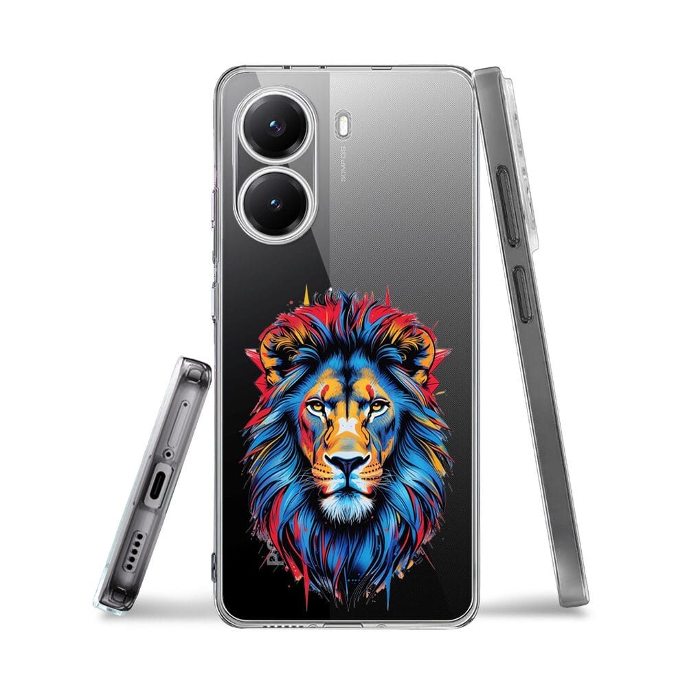 Etui do Xiaomi POCO X7 Pro przeźroczyste, silikonowe Flexi, Dzika Mandala, Lew - obrazek 3