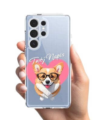 Etui do Samsung Galaxy S25 Ultra przeźroczyste, silikonowe Flexi, Puppy Love, pies rasy Corgi