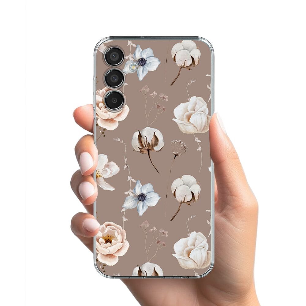 Etui do Samsung Galaxy M15 5G przeźroczyste, silikonowe Flexi, akwarelowe kwiatki - obrazek 2