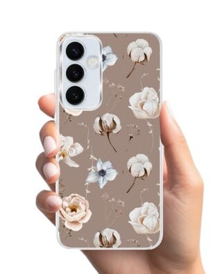 Etui do Samsung Galaxy A35 5G z MagSafe przeźroczyste, silikonowe Flexi, akwarelowe kwiatki