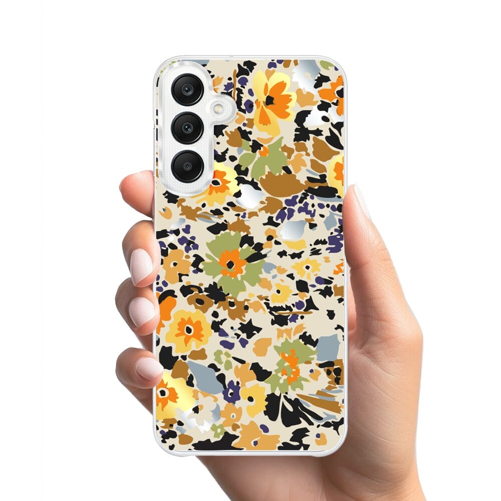 Etui do Samsung Galaxy A25 5G z MagSafe przeźroczyste, silikonowe Flexi, malowane kwiatki - obrazek 2