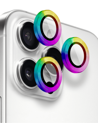 Metalowa osłona obiektywu aparatu ze szkła hartowanego 9H do iPhone 16 Pro, 1 zestaw, kameleon