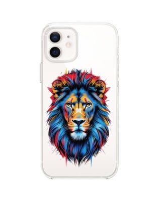 Etui do iPhone 12 Mini przeźroczyste, silikonowe Flexi, Dzika Mandala, Lew